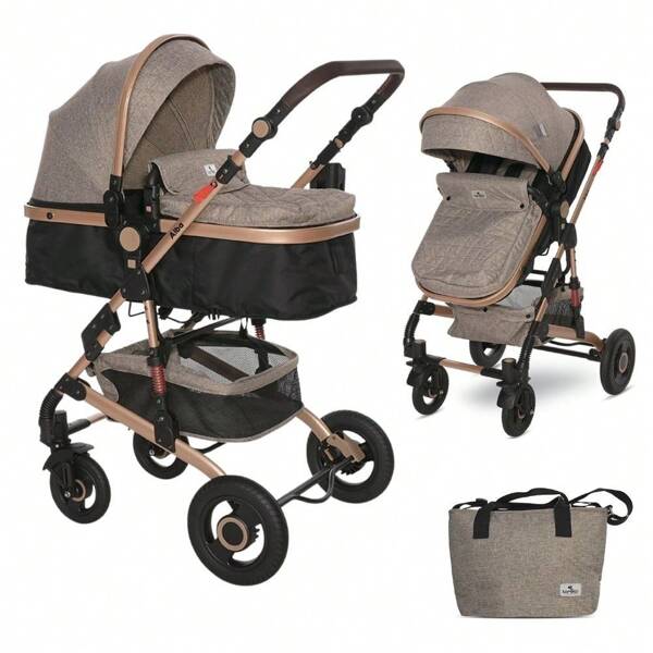 Lorelli Carrito de bebé dúo convertible ALBA PREMIUM de Lorelli-Pearl-beige