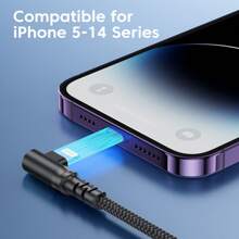 BinBoom Cable de carga rápida USB a Lightning, certificado MFi, cable de carga plano de nailon con ángulo de 90°, 10-20W de potencia, compatible con iPhone 14/13/12/11/X - Duradero para uso diario y de viaje Compatible con iPhone 14 Pro Max, 14 Pro, 14 Plus, 13 Pro Max, 13 Pro, 13, 12 Pro, 12, 11, XS, XR, 8 Plus, 8, 7, 6, 5, SE, para cargador de iPad Nan
