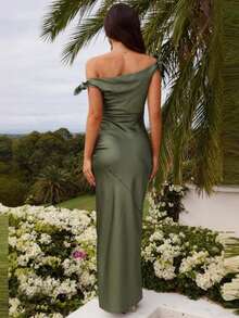 Elegantes Damen Bardot Partykleid, dehnbares figurbetontes Hochzeitskleid für Gäste, Frühling/Sommer