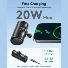 Ordtop Batería externa de 10000 mAh, batería externa con entrada y salida USB-C, pequeña pero potente con cable, función de carga rápida (3,0 A), baterías externas para teléfonos móviles compatibles y adecuadas para vacaciones de verano, actividades al aire libre/camping y suministro de energía móvil de respaldo de emergencia. Regalos para familia, amigos, energía con pantalla, cargador portátil.