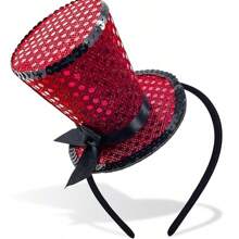 1 Stück Mini-Zylinder Haarband mit Pailletten, Teepartei Kopfputz, Fascinator, 1920er Jahre Gatsby Party Kostüm Accessoire für Frauen, Damen, Mädchen, Winzige Hüte, Mini Kappe, Derby Hut