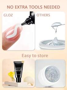 GLOZ 35ML Nail Rhinestone Glue For Nails, Super Strong Gel Nail Glue For Nail Charm 3D Nails Bling Gel For Decoration Gem Nail Art Jewel Diamonds Cured Need UV/LED Beauty Gift