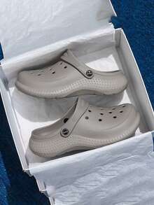 Men's Soft Bottom Clogs, Slip-On Breathable Comfortable Casual Beach Sandals For Summer - Grey - View 6