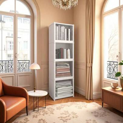 1 Stück neue zusammengebauter Kleiderschrank, Mehrebigen transparente staubgeschützte Kleider Aufbewahrungsschrank für Schlafzimmer, Mietwohnung, kleinen Raum, stabiles Schuhregal für Kleiderschrank, stapelbare Schuhaufbewahrungslösung für Garage und Flur