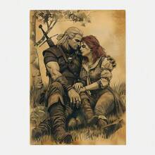 1 件/3 件墙面艺术海报可选相框/流行巫师 3 狂猎游戏海报高清艺术粘墙防水家居客厅酒吧装饰 - 彩色 - 查看 11