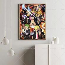 1 件草帽海贼团流行动漫海贼王海报自粘艺术防水纸贴纸咖啡馆酒吧房间墙壁装饰，无框