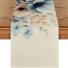 Chinese Ink Poppy Table Runner - Washable Reusable Polyester Decor For Dining Table, Coffee Bar, Zen Decor - Multi-Scenario Design With Artistic Floral Patterns