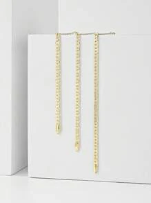 1pc New Korean Style Simple Copper Day Shape Necklace Chain 45cm-60cm, Unisex Design Suitable For Pendant Necklaces, Daily And Festival Wear