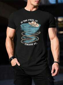 Camiseta de hombre con estampado de sombrero de vaquero Tornado del Oeste - Camiseta gráfica de algodón suave, informal, novedosa, regalo para marido, camiseta de moda