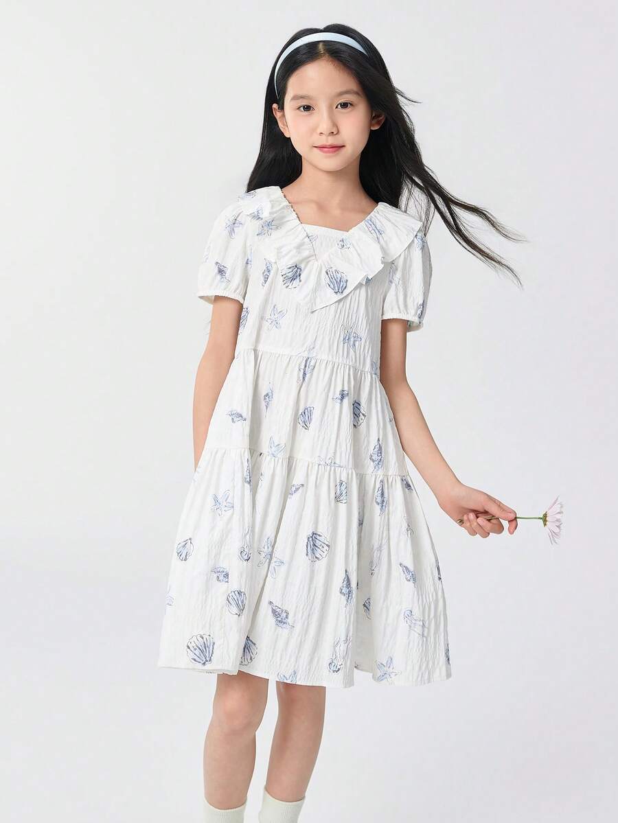 Balabala Váy công chúa mùa hè 2025 cho bé gái tay bồng - Tông màu trắng - View 1