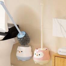 可爱企鹅造型马桶刷，长柄浴室清洁刷，家用卡通马桶刷