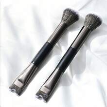 Pędzel do makijażu w kształcie litery U do konturowania nosa, do modelowania i definiowania, podwójny pędzel do podkładu i rozświetlacza, pędzel do cieni do nosa, pędzel do podkładu, pędzel do korektora, pędzel do różu, pędzel do konturowania, pędzel do różu, pędzel do bronzera, pędzel do pudru, pędzel do podkładu, pędzel do różu - Czarne - Zobacz 5