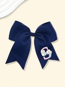 1个26个字母A-Z刺绣蝴蝶结马尾发夹，时尚女孩礼物，青少年女孩发夹，适合节日、派对、学校等场合。 - 藏蓝色 - 查看 18