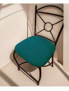 防水椅套，提花餐椅套，适用于办公室、餐厅、厨房椅，带坐垫套 - 墨綠色 - 查看 6