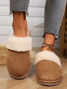 Women's Plush Lined Classic Slippers, Dual-Layer Memory Foam Midsole, Non-Slip EVA Outsole