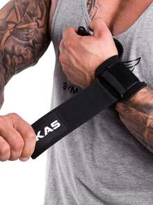 MKAS 1 对快速握力举重带，男女力量训练短握力腕带，举重专业快速释放带金属螺栓，适用于力量举、Crossfit、硬拉、健身举重带，健身房配件 Calleras - 黑色 - 查看 10