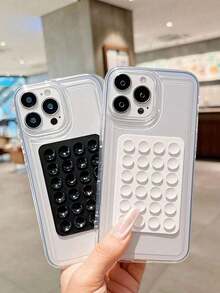 1 个硅胶吸盘手机支架 - 防滑自粘式手机握把、免提多场景智能手机配件、便携式视频和自拍支架，无需电池