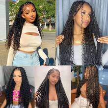 Deep Wave Bulk Hair For Braiding 20 Inch 2 Bundles 110g Natural Black Curly Braiding Hair For Boho Braids No Weft Wet And Wavy Braiding Hair Extensions (#1B,55g/Bundle) - Natural Black - View 7