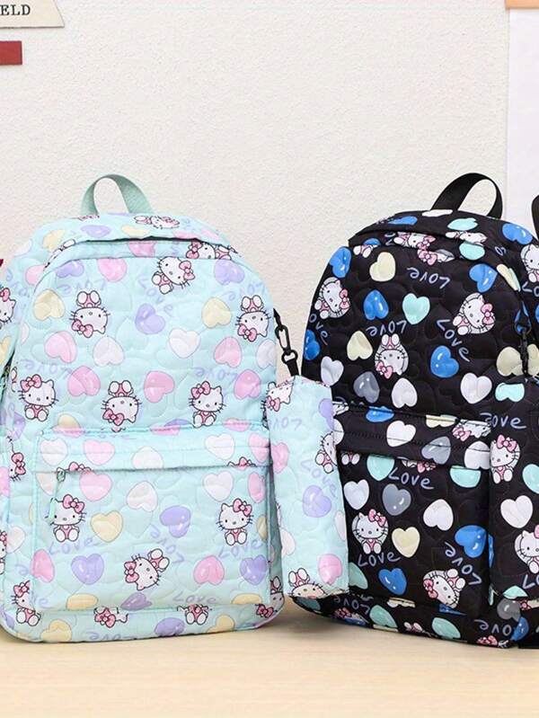 Sanrio 3 pièces set, sac à dos + trousse + sac bandoulière. Allier praticité et mignon, organisation simple des essentiels quotidiens