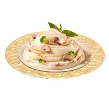 100 * Charger Plate Golden Round Plate With Floral Pattern Fine Reusable Dinner Plates Party Plate Set - 純金 - 查看 5