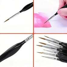 10 件套艺术细节画笔，带黑色杆，适用于微型水彩油画绘图勾线笔画笔艺术学生用品学校用品，返校
