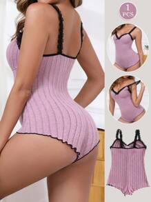 Dames romper met geplooide bandjes, nachtkleding, vakantie