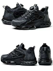 Unisex Steel Toe Work Shoes, Comfortable Lightweight Anti-Collision Safety Shoes, Anti-Smash Anti-Puncture Breathable Sports Work Shoes, Outdoor Hiking Shoes Lightweight Breathable For Construction Warehouse Gardening Toe Protection Work Safety Shoes, Unisex Labor Protection Shoes Suitable For Spring, Summer, Autumn And Winter - Black - View 10