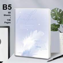 1pc, 136 Pages, B5 Waterproof Soft Surface PP Cover Notebook, Colorful Simple Journal, Notebook, Horizontal Line Journal, Notepad For Office, Home, School
