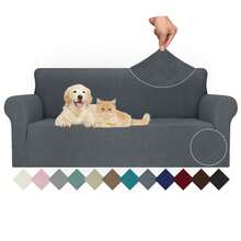 YSTYLE 1/2/3/4 Seater Sofa Cover With Armrests, Modern Jacquard Stretch Elastic, Scratch-Resistant, Non-Slip, Washable, Pet-Friendly Sofa Protector For Living Room And Balcony - Dark Grey - View 1