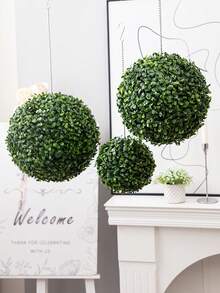 1pc Artificial Milan Grass Balls, Green Decorations, Two Choices Of Size, Artificial Plants, Easy To Remove, Easy To Care, Garden Decorations, School Dormitory Office Decorations, Outdoor Party Events Festive Birthday Party Decorations, Wedding Season, Graduation Season Decorations, Spring And Summer Decorations, Home Entrance Hotel Dining Room Living Room Bedroom Wedding Banquet Kitchen Garden Decorations - Green - View 3