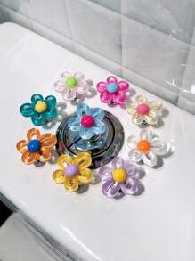 2 Pc Hollowed-Out Flowers Are Bright In Color, Beautiful In Shape And Lustrous In Luster. They Are Used By Nail Art Enthusiasts As Auxiliary Buttons For Flushing The Toilet Tank To Protect Long Nails. As Standing Decorations, They Can Be Placed On The Desktop And Car Interiors