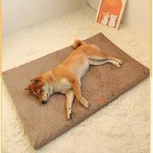 وسادة حيوانات أليفة للكلاب والقطط، حصيرة كينيل، حصيرة أرضية، قابلة للإزالة والغسيل، مناسبة للخريف/الشتاء، تناسب الكلاب الصغيرة/المتوسطة/الكبيرة، حشوة إسفنجية بشكل بيضاوي، قماش بنمط قشر السمك، أنيق، مانع للانزلاق وغير منفذ للرطوبة