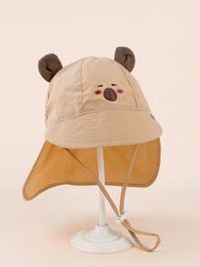 1pc Infant & Toddler Cartoon Animal Design Lightweight Sun Protection Neck Flap Cap, Breathable For Spring/Summer - 1PC - View 14