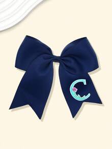 1个26个字母A-Z刺绣蝴蝶结马尾发夹，时尚女孩礼物，青少年女孩发夹，适合节日、派对、学校等场合。 - 藏蓝色 - 查看 37