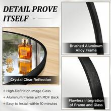 Asymmetric Wall Mirror - Black Irregular Abstract Wall Mirror Nautical Aluminum Alloy Frame Wall Mirror, Living Room, Bedroom, Bathroom, Entrance Passage, Wardrobe