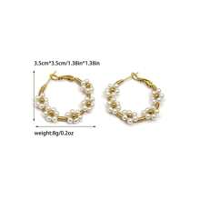 1 Pair Boho Stainless Steel Gold Plated Colorful Flower Earrings, Suitable For Women Daily/Beach/Party/Festival