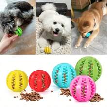 1PC Dog Chew Ball Toy | Natural Rubber Teeth Cleaning Interactive Chew Toy With Snack Pocket | Before-After Whitening Pet Dental Toy For Outdoor Training Reward (Christmas/Birthday Gift)