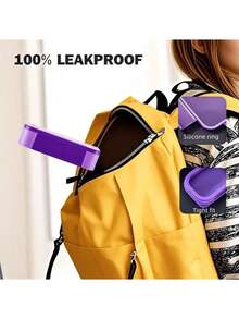 1pc Mini Lunch Box With Compartments, Bento Box For Kids, 900ml Leak-Proof Lunch Container, Suitable For Adults, School, Travel, Microwave/Dishwasher , Birthday/Christmas Gift (Purple) (Green) (Rose Red) (Lake Blue) - Multicolor - View 6