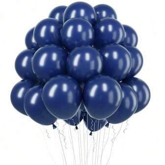 15/45/100PCS 5/10/12inch Dark Blue Balloons Latex Balloons Helium Balloons For Birthday Graduation Shower Wedding Holiday Party Decoration, Blue Ribbon