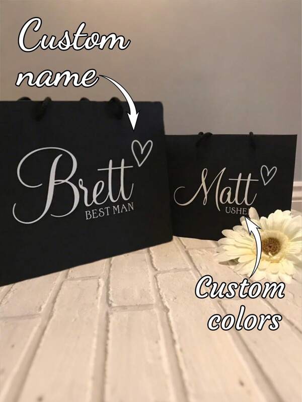 1 pieza Bolsa de regalo personalizada para boda, bolsa de alta calidad para padrinos de boda y damas de honor, bolsa de bienvenida para la boda, bolsa de regalo de cumpleaños, verano y vacaciones