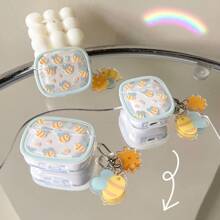Apple Bee & Ditsy Floral Anti-Drop TPU Earphone Protective Case Compatible With Apple 1/2, 3, 4, Pro, Pro (2nd Generation) Bluetooth Earphones