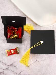 9 peças Caixa de Doces Criativa de Formatura (com adesivos), Lembrancinhas de Festa de Formatura, Caixa de Presente de Formatura 2025, Decoração de Centros de Mesa de Formatura com Borlas, Adequada para Cerimônia e Festa de Formatura