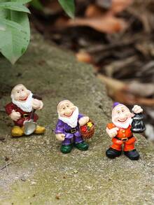 3 件树脂可爱小矮人装饰，苔藓微景观园艺盆栽配件工艺品，家居客厅卧室办公桌装饰品 - 彩色 - 查看 2