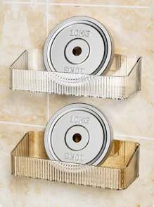 1/2pcs Bathroom Shelf, Home Rustproof Hanging Bathroom Storage Rack, Waterproof No-Drill Wall Mount Organizer For Shower, Toilet, Kitchen, Balcony