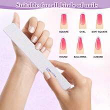 Lima de uñas de doble cara, 100/180 granos, multifuncional, profesional, reutilizable, duradera y de alta dureza, adecuada para el cuidado de uñas de acrílico en el hogar y en el salón de belleza