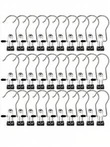 20/10/5/1 Pieces Of Stainless Steel Clothes Clip, Stainless Steel Clothes Hanger Hooks, Simple Stainless Steel Hook Clip,30/40/42 Pieces Of Stainless Steel Clips,Laundry Pegs With Hooks,(Coat) Hanger,Interior ,Portable Hanging Clothes Clip, Wardrobe Storage Racks, Clothes Hangers Easter Decorations, Mother's Day Clothing Spring Decorations, Holiday Decorations,Hanger Dress Pants Shoes Jeans Boots Skirt - Multicolor - View 33