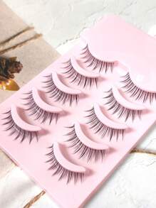 5 pares de pestañas postizas transparentes naturalistas y lindas para uso diario y escenario, son ligeras y realistas