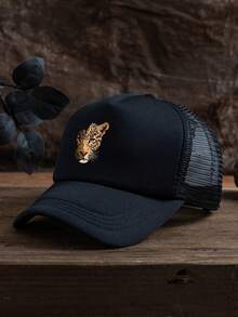 1pc Men's Leopard Print Half Outdoor Sports Animal Street Polyester Decorative Soft Top Baseball Cap, Unisex Visor Hat, Suitable For Spring, Summer, Autumn, Winter - A - View 2
