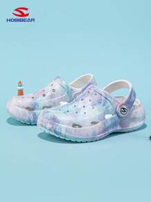HOBIBEAR 1 Pair Cute, Soft & Comfortable Hollow Wooden Clogs, Fashionable Toddler Summer Beach Sandals, Flat Slip-On Shoes For Kids, Suitable For All Seasons