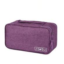 Travel Packing Organizer - Lightweight Oxford Fabric Zipper Storage Bag For Underwear, Socks & Accessories, Compact Multi-Compartment Solution, Purple, Ideal For Luggage & Suitcases, Packing Cube|Versatile Packing Solution|Durable Zipper Closure, Travel Bag Bag For School School Accessories School Stuff